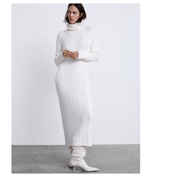 zara long knit dress